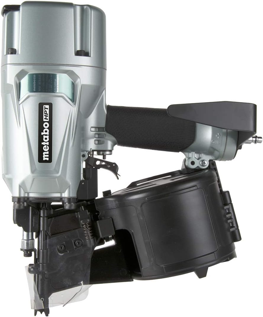 Metabo HPT Coil Framing Nailer | Pro Preferred Brand of Pneumatic Nailers | 15 Degree Magazine | Accepts 2-Inch up to 3-1/4-Inch Nails | Ideal for Wall Sheathing, Roof Decking, & Subflooring | NV83A5
