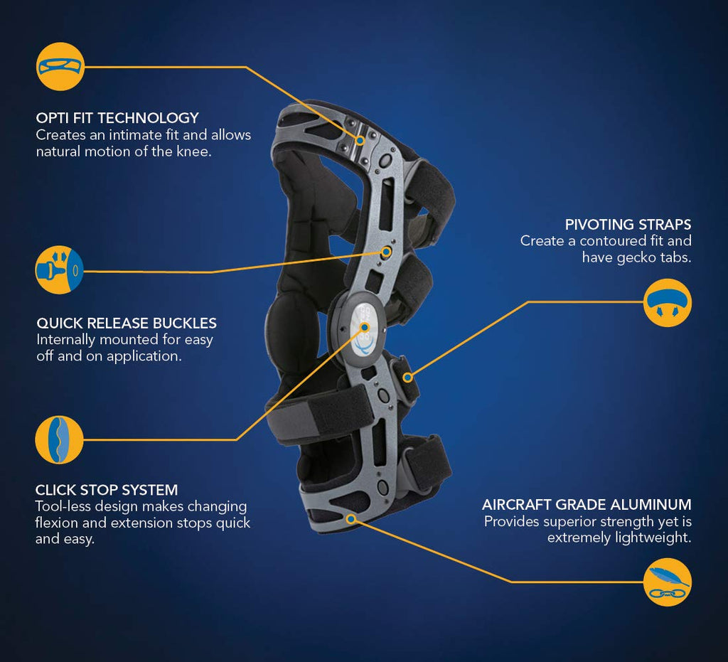 United Ortho 300541-08 Functional ACL Knee Support Brace, Right Leg, x Large