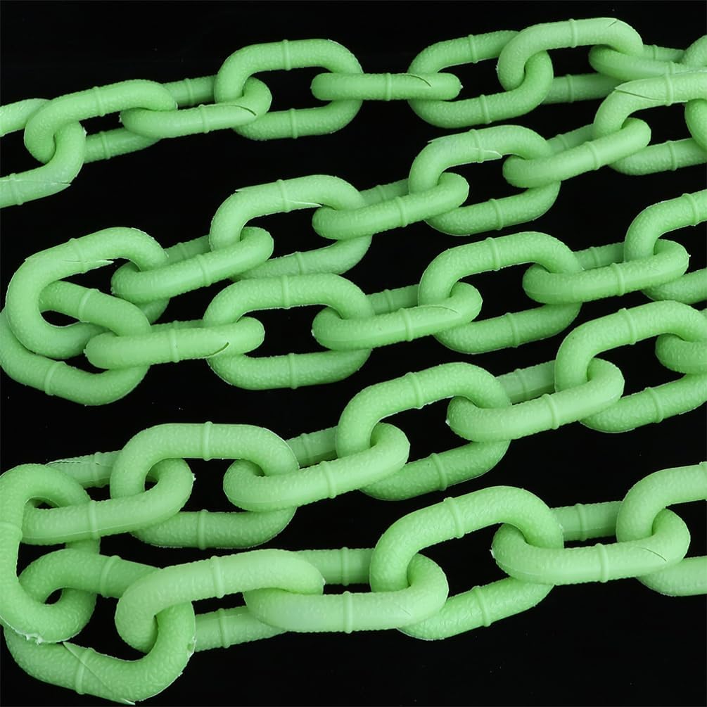 Angoily 4pcs Halloween Cosplay Chain Prop Plastic Glowing Chain Prop Party Decorative Party Supply Light Green