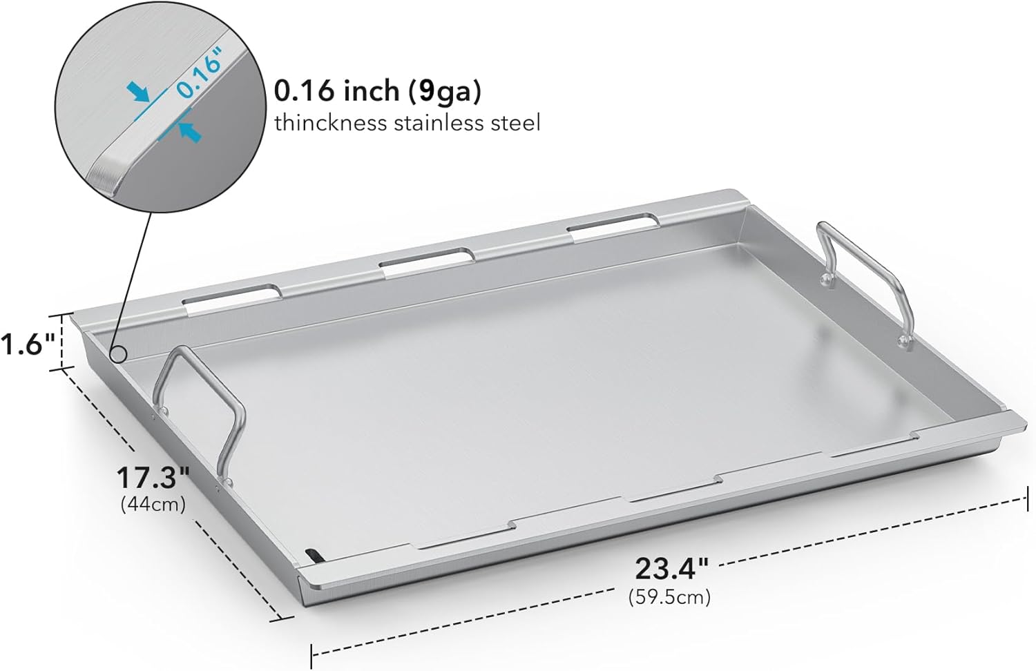 Stanbroil Full Size Griddle Insert for Weber Spirit 300, Spirit 400 Series Gas Grill, Flat Top Grill Griddle Insert for Weber Spirit 310 315 320 330 335 425 435, Stainless Steel