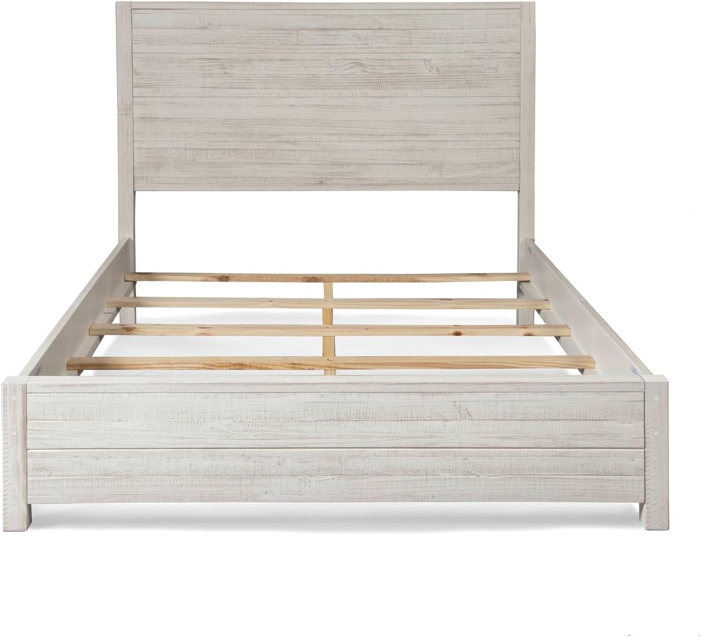 Grain Wood Furniture Montauk Solid Wood Bed, King Size, Rustic Off-White