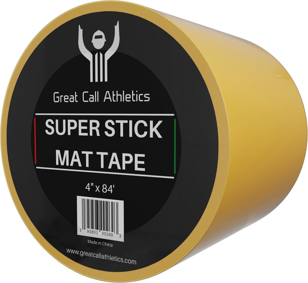 Great Call Athletics | 1 Case of 18 Rolls | Professional Super Stick Wrestling Mat Tape | 4' x 84' | Wrestling Gymnastics MMA Floor Clear Reusable