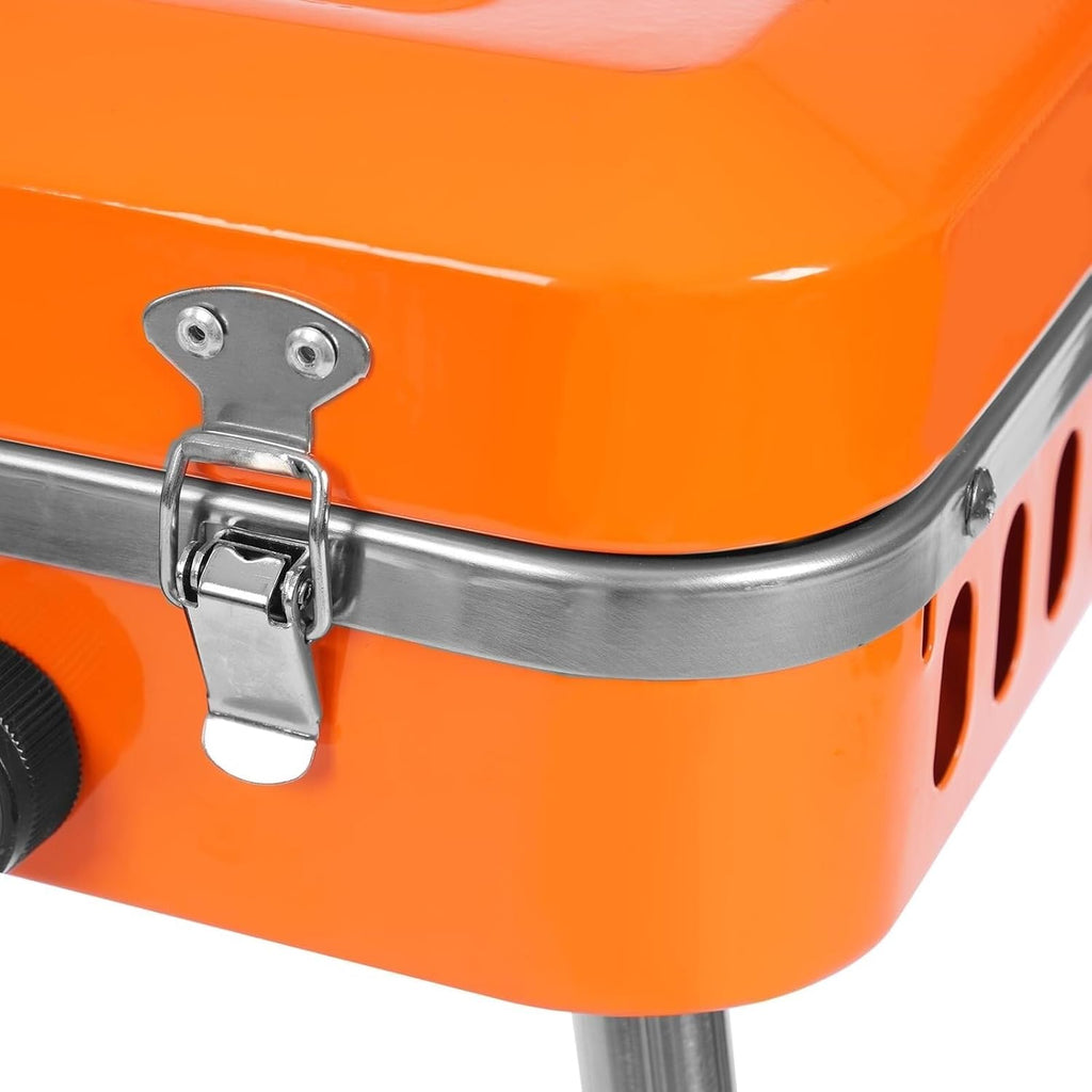 Wood Burning Stove Camping Stove, Outdoor 2-In-1 Grill & Stove Gas Camping Griddle Stove with Detachable Legs, Portable Grill Burner Tabletop Grill Cooker for Camping BBQ Picnic Hiking Tailgating Gril