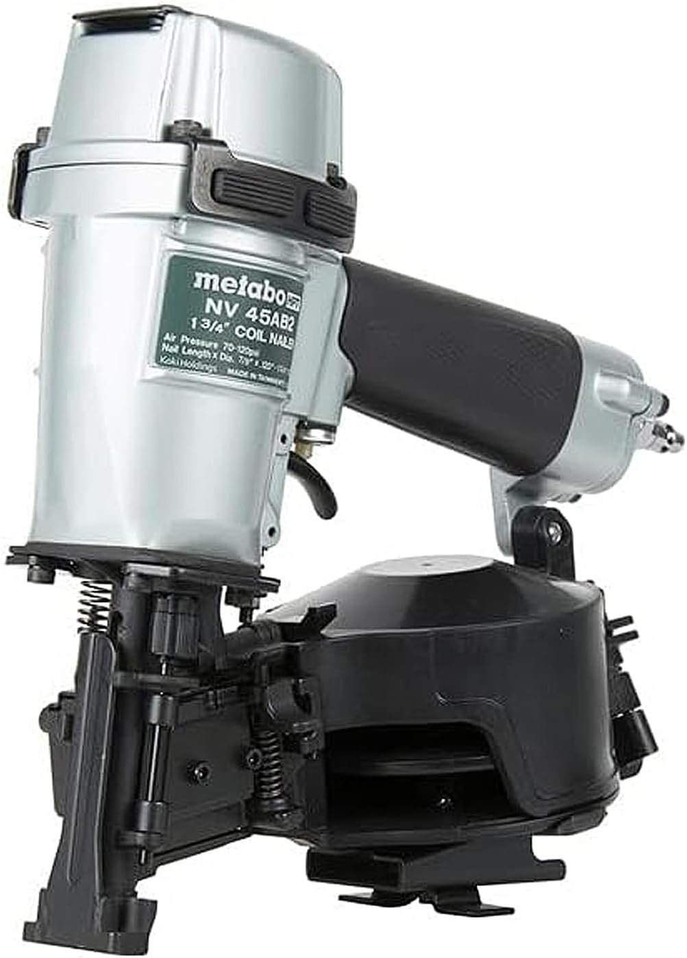 Metabo HPT Roofing Nailer, Pro-Preferred Pneumatic Power Nailer in Roofing Tools, Pneumatic Roofing Nailer for Asphalt Roofing Shingles, Nailer 16 Degree 7/8″ to 1-3/4″ Roofing Nails, NV45AB2