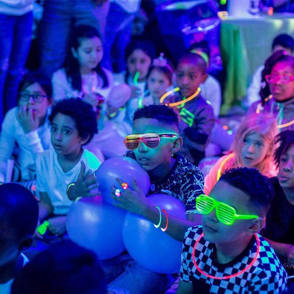 BYONEBYE 216 Pack LED Glow Party Supplies Bulk - Light Up Toys & Glasses Combo for Adult Kids, Halloween Neon Rave Birthday Party Favors
