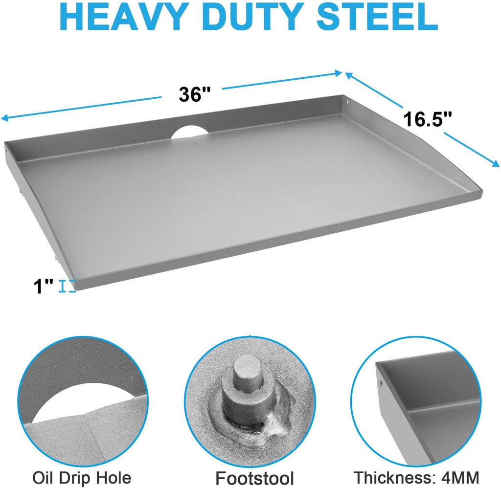 Flat Top Grill Griddle with Grease Cup Tray and Aluminum Drip Pans for Blackstone 36 inch Table Top Griddle,Replacement Parts for Blackstone 36-inch Grill Accessories