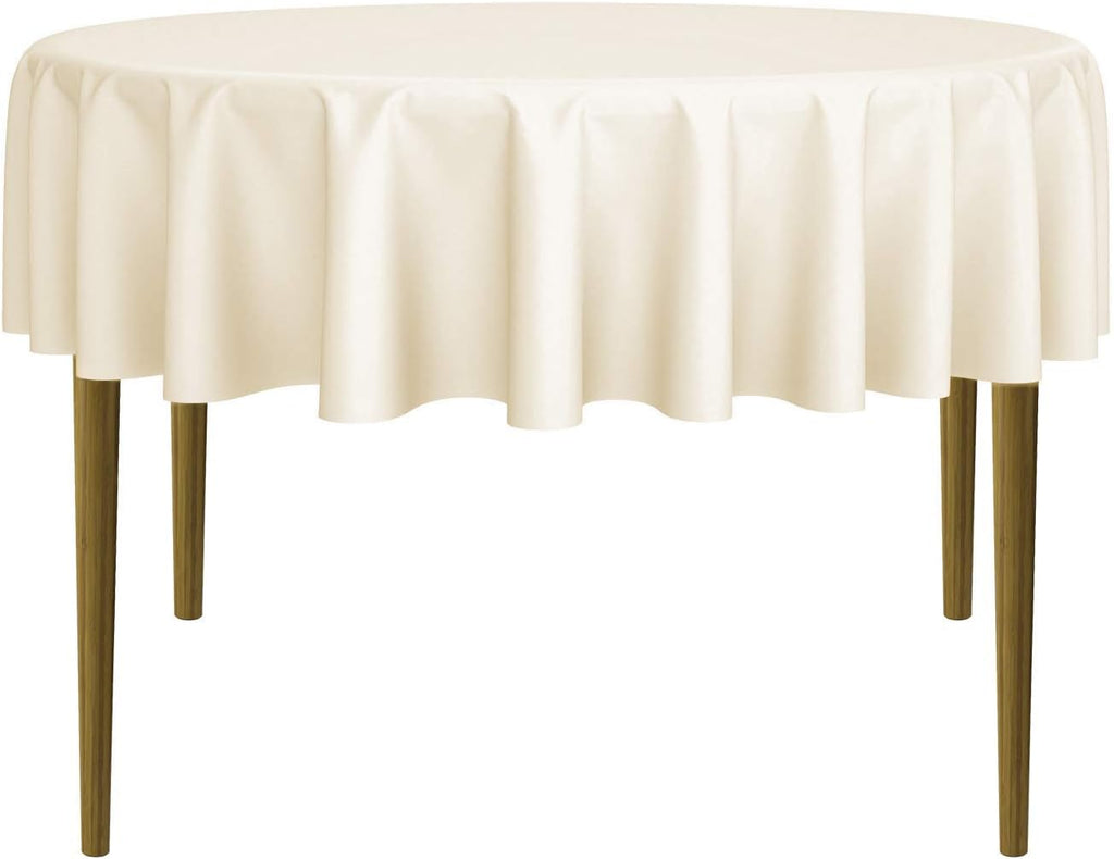 Lann's Linens - 20 Premium 70' Round Tablecloths for Wedding/Banquet/Restaurant - Polyester Fabric Table Cloths - Ivory