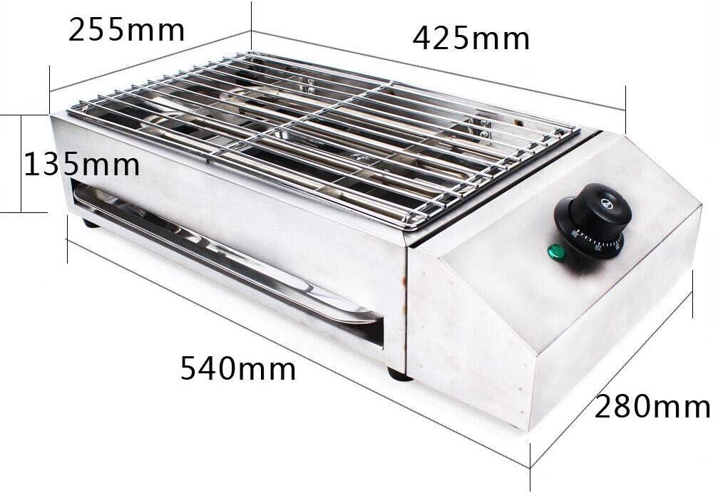 Portable Electric Grill,Tabletop Grill Flat Top Electric Griddle BBQ Smokeless Indoor Grill,Steel Cooker Camping Outdoor Grill/Homes Grill/Large Grill for Picnics RV Grill,Barbecue with Grill Plates