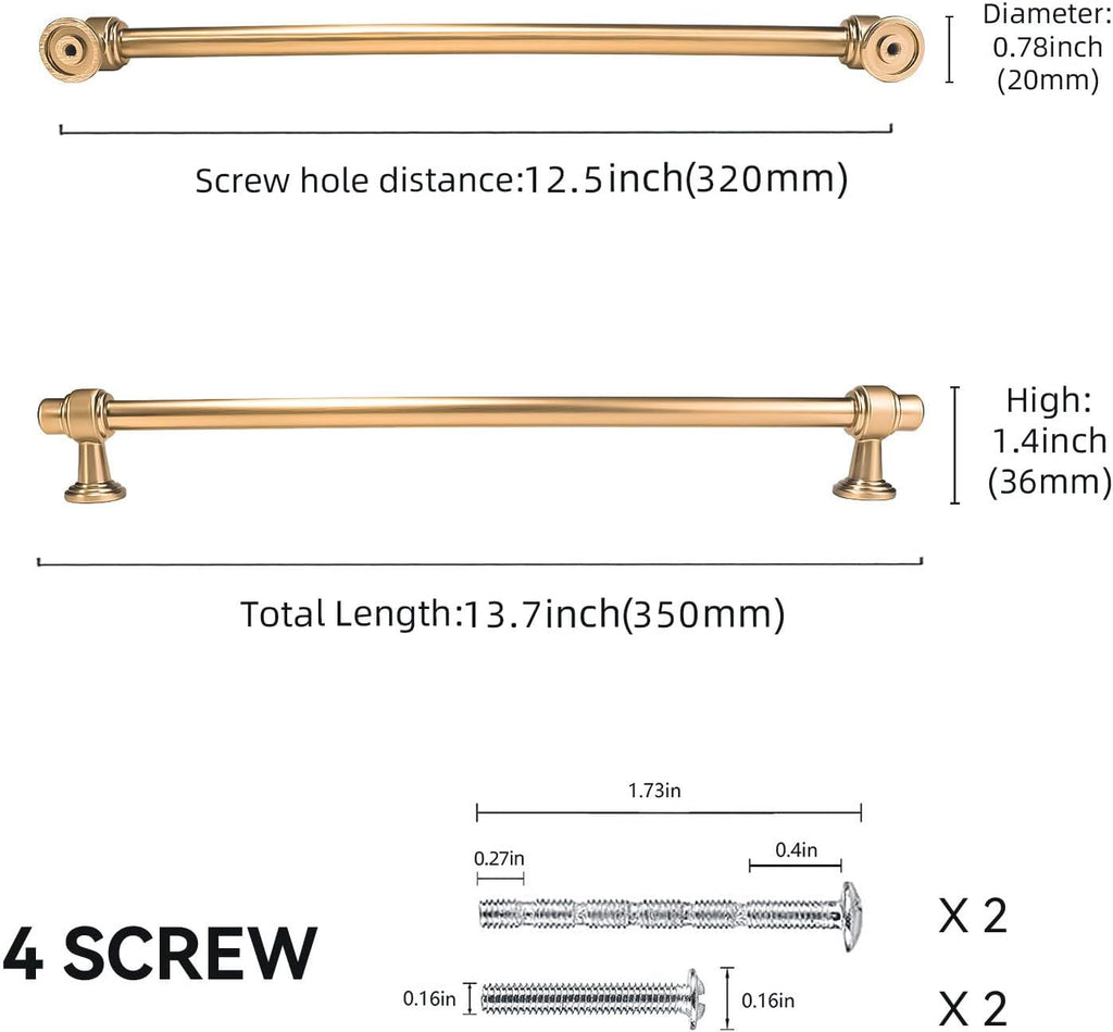 10 Pack 12-3/5 inch(320mm) Champagne Bronze Kitchen Cabinet Handles Cabinet Pulls Gold Drawer Pulls Cabinet Hardware Handles