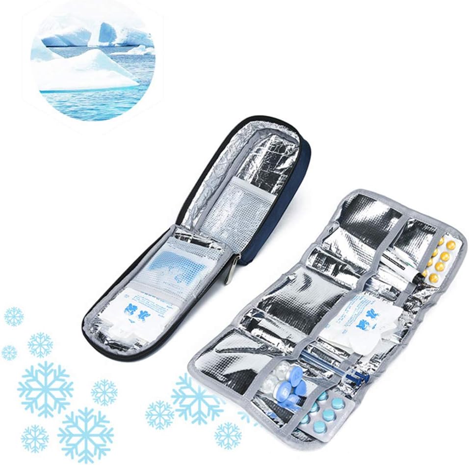 Waterproof First Aid Kit Bag, Compact Survival Insulin Cold Storage with Labeled Compartments for Home, Workplace, Car, Caravan, Travel, Camping, Hiking