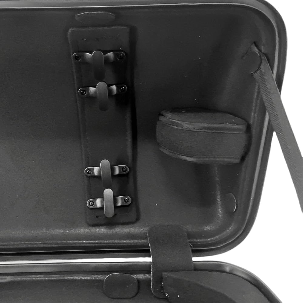Violin case 4/4 Full size High strength Carbon fiber hard shell Durable handles Internal storage with Backpack straps Music Sheet bag (Black)