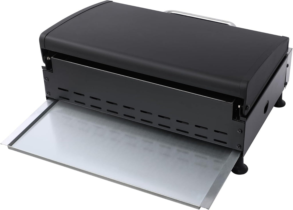 3-Burner Propane Gas Grill and Griddle Combo, 28,680 BTU Tabletop Teppanyaki Grill with Cast Iron Cooking Surface & Enameled Body, Portable Outdoor Cookstation for Camping, Tailgating, and BBQ