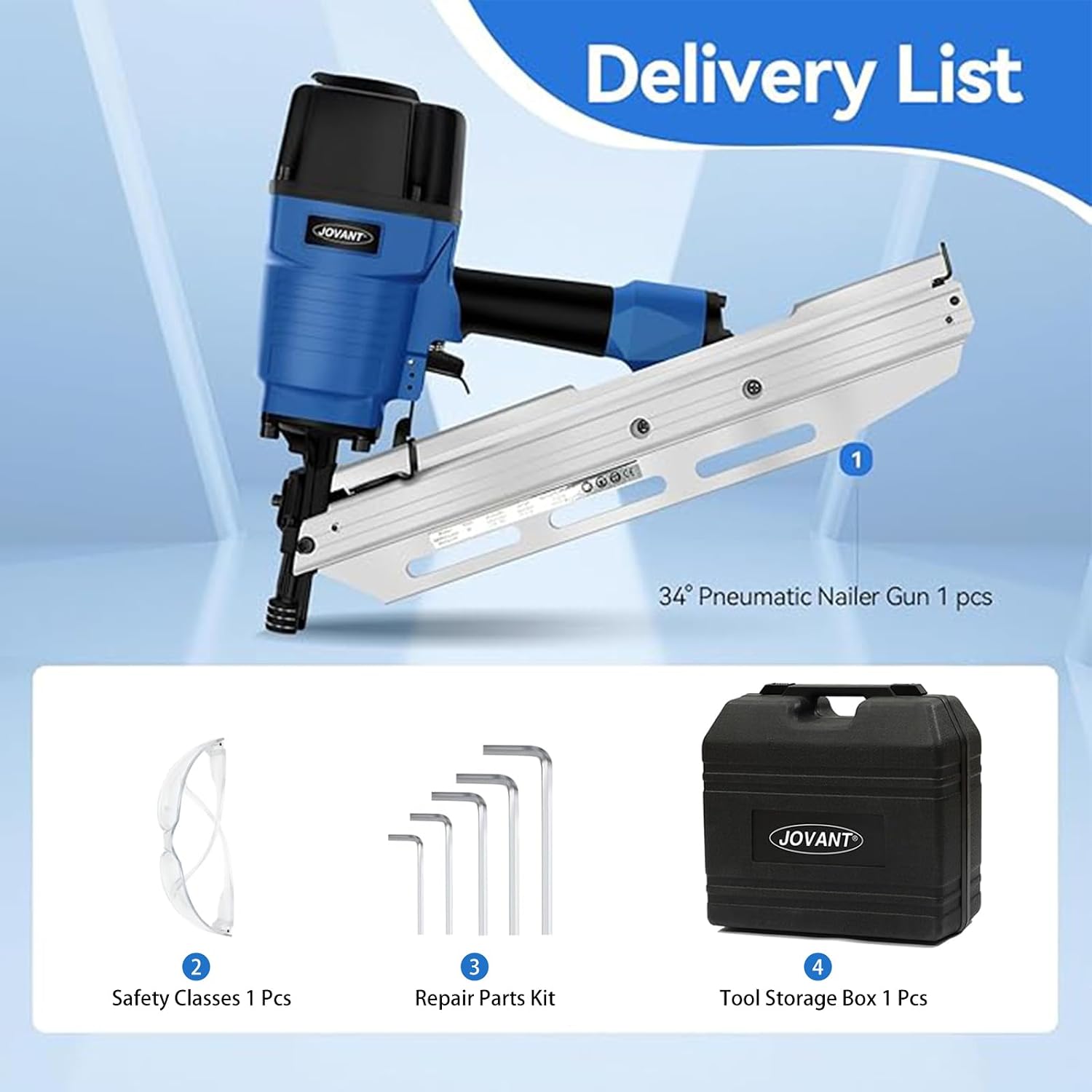 Pneumatic Framing Nailer,Pro Preferred Brand of Pneumatic Nailers,Accepts 30-34 Degree 2-Inch to 3-3/8-Inch Offset Round Paper Collated Nails.Finishing Nails Ideal for Framing、Flooring