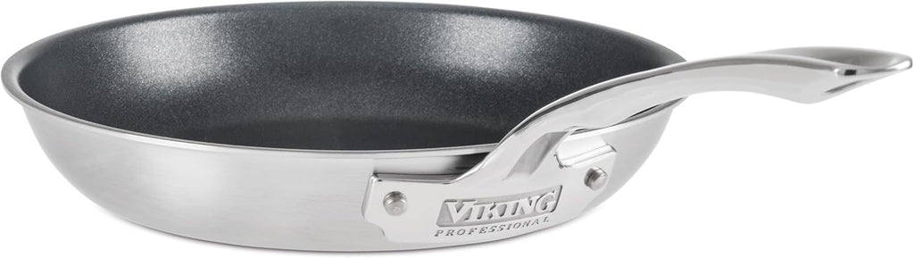Viking 5-Ply Non Stick Frying Pan, 10 Inch Stainless Steel Nonstick Fry Pan, 5 Liters, Satin Finish