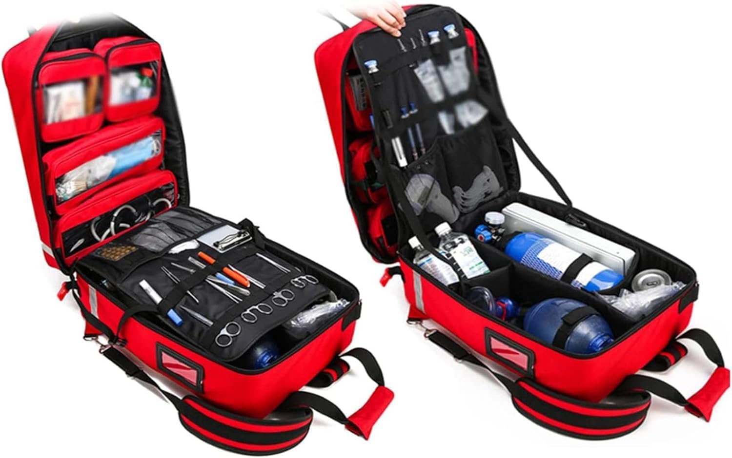 IOCCIOBB First Aid Kit Bag with Detachable Trolley,Nurse Roller Bag with Removable Dividers, for Home Visits, for Doctors(A02)