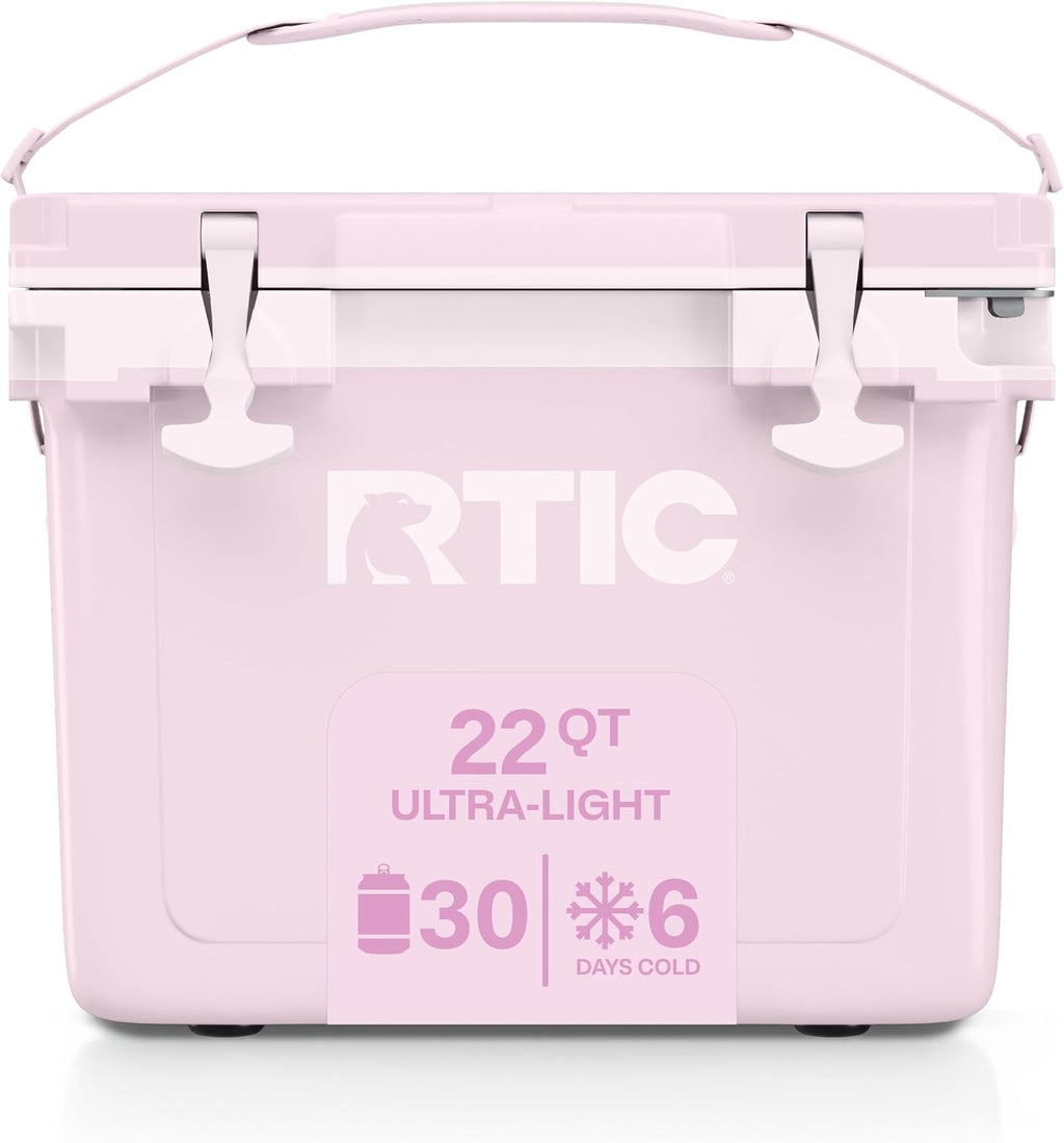 RTIC Ultra-Light Hard Cooler Insulated Portable Ice Chest Box for Drink, Beverage, Beach, Camping, Picnic, Fishing, Boat, Barbecue, 30% Lighter Than Rotomolded Coolers