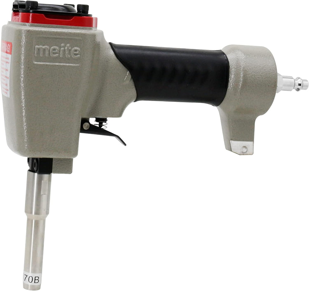 meite ZN1170B Pneumatic Deco Nail Gun 7/16 Inch (11.7mm) Head Diameter Air Decorative Tack Nailer Pins Nailer Replaceable Centring Sleeve for Sofa Leather, Upholstering Furniture