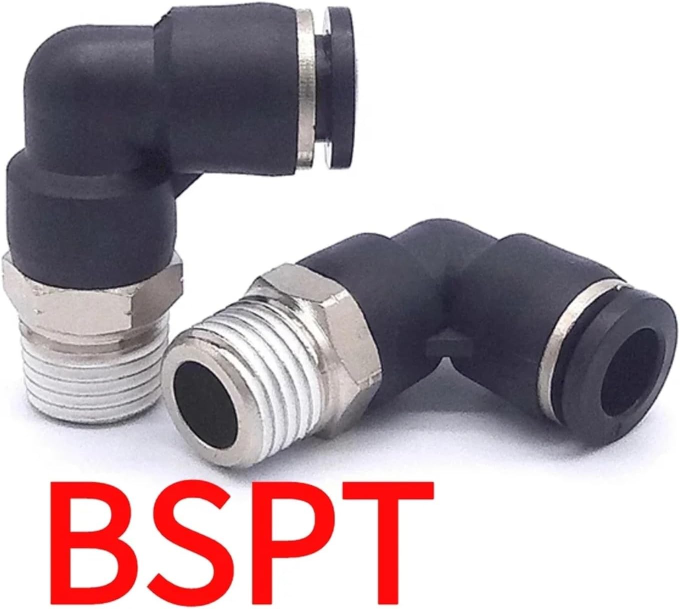 100 PCS 1/4' BSPT Male X 1/4' Tube OD Elbow Pneumatic Push To Air Fitting