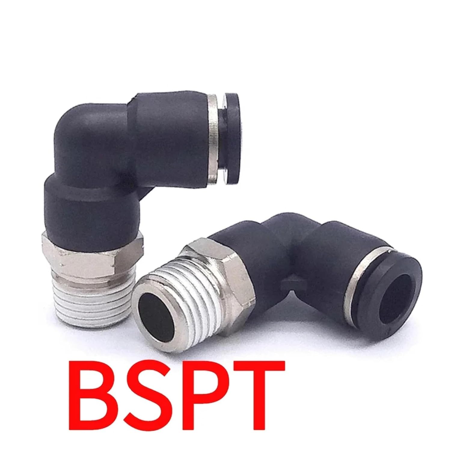 100 PCS 1/4' BSPT Male X 1/4' Tube OD Elbow Pneumatic Push to Air Fitting