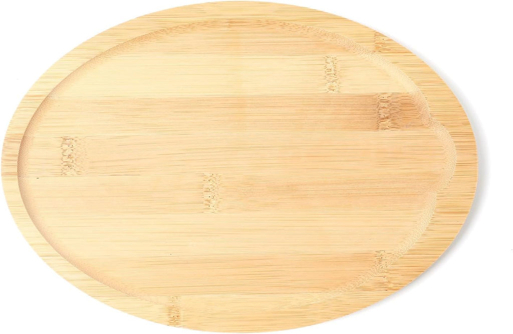 HAWOK Cast Iron Fajita Plate, 15.35''Lx7.09''W, with Bamboo Tray and Handle Holder, Pre-seasoned, Set of 12