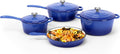 QuliMetal Nonstick Enameled Cast Iron Cookware Set, 4-Pcs Pots and Pans with Lid, Healthy Round Dutch Oven Pot for Sourdough Bread Baking, Oven Safe up to 500° F or on All Stovetop