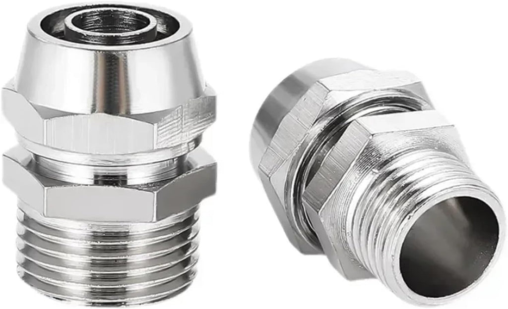 TaoHHU Pneumatic Connector Tube Air Fitting Fast Push 4 6 8 10 12mm Hose Air Lock Nut Pass-through Fittings 1/8' 1/4' 3/8'(PC6-M12x1.25,200 PCS)