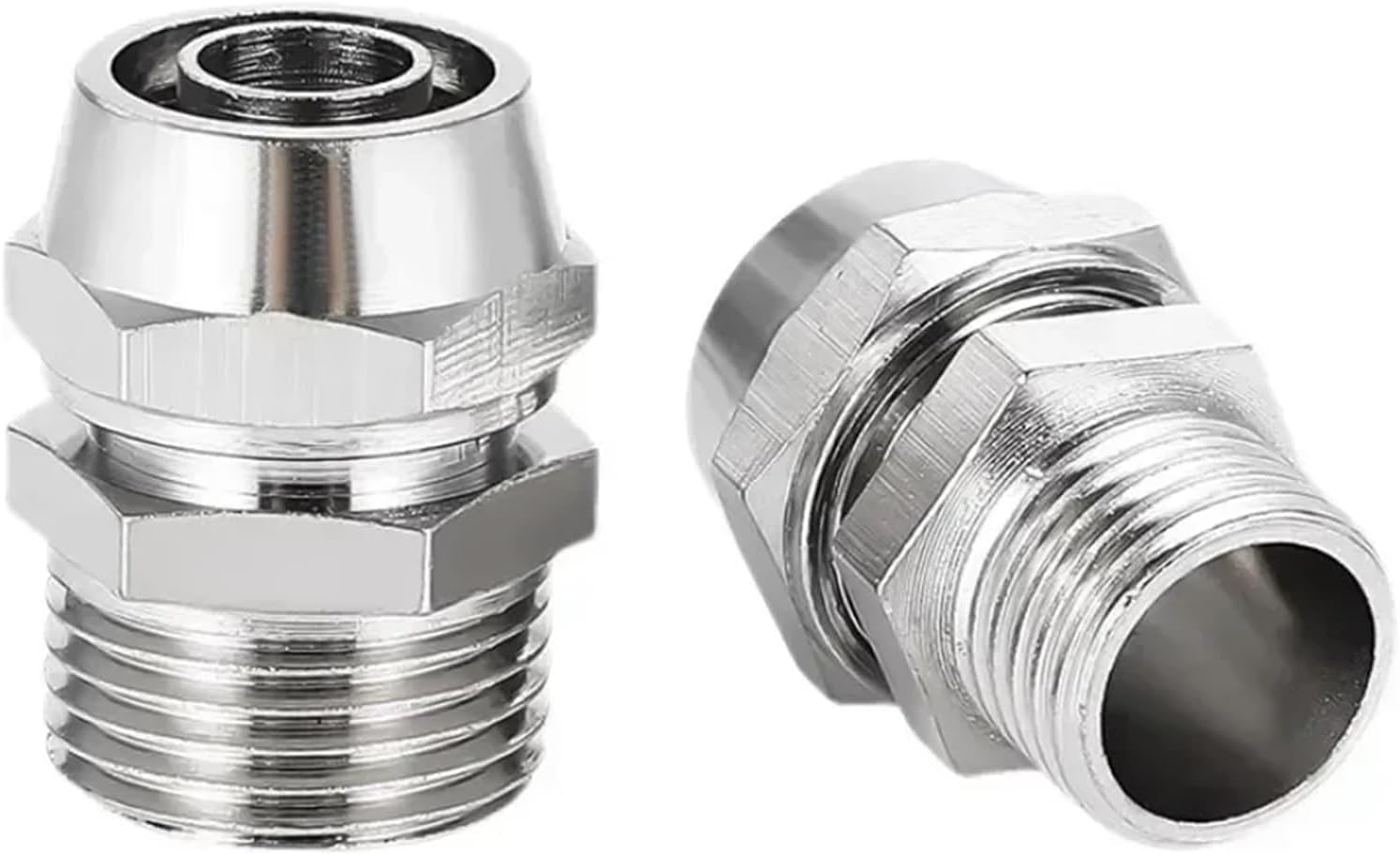 TaoHHU Pneumatic Connector Tube Air Fitting Fast Push 4 6 8 10 12mm Hose Air Lock Nut Pass-through Fittings 1/8' 1/4' 3/8'(PC6-M12x1.25,200 PCS)