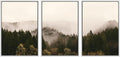 SIGNWIN 3 Piece Framed Canvas Wall Art Brown Foggy Mountains Nature Wilderness Photography Abstract Rustic Canvas Prints Home Artwork Decoration for Living Room,Bedroom - 24'x36'x3 White