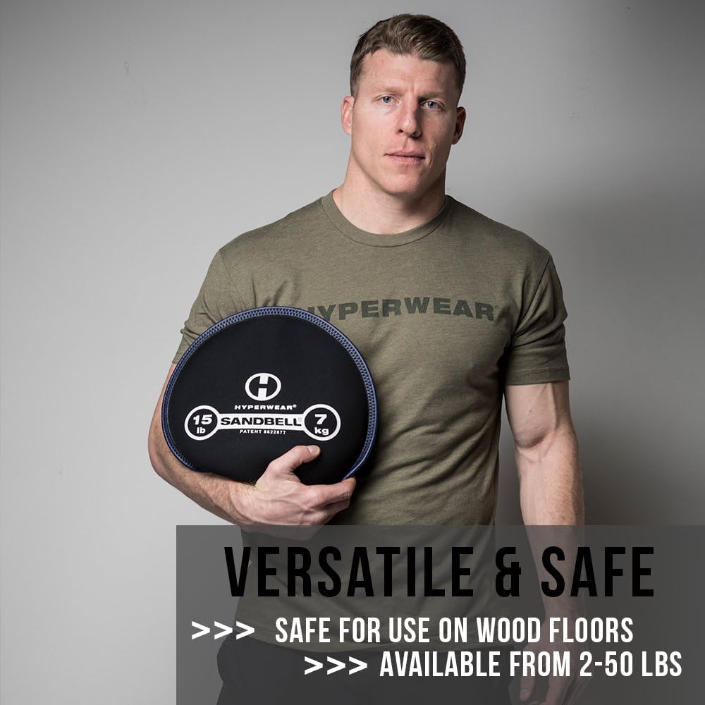 HYPERWEAR SandBell® Soft Sandbag Weight (2–50 lbs) – Pre-Filled with Clean USA Sand, Safe Soft Weight for Strength Training, HIIT, Functional Fitness, Rucking & Home Workouts