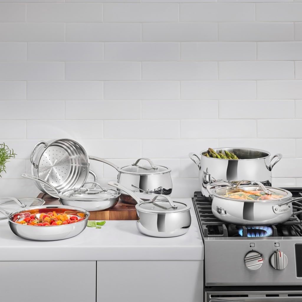 Cuisinart 12-Piece PureClad™ Triple-Ply Stainless Steel Cookware Set, PCT-12