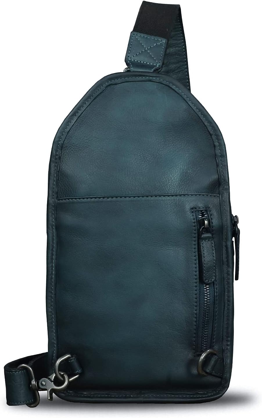 Genuine Leather Silng Bag for Men and Women Retro Leather Sling Backpack Purse Shoulder Crossbody Bag Chest Bag