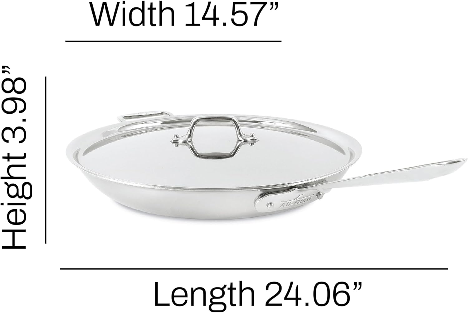 All-Clad D5® Stainless Steel Core 14 Inch Frying Pan Covered - Made in the USA - The Upgrade for Supremely Even Heat- Oven Safe & Induction Compatible Cookware