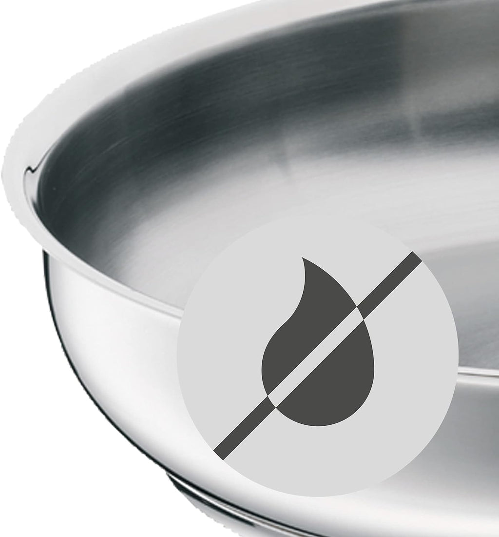 WMF Serving pan uncoated Ø 24cm Profi Made in Germany Pouring Rim Stainless Steel Handle Cromargan Stainless Steel Suitable for Induction Dishwasher-Safe