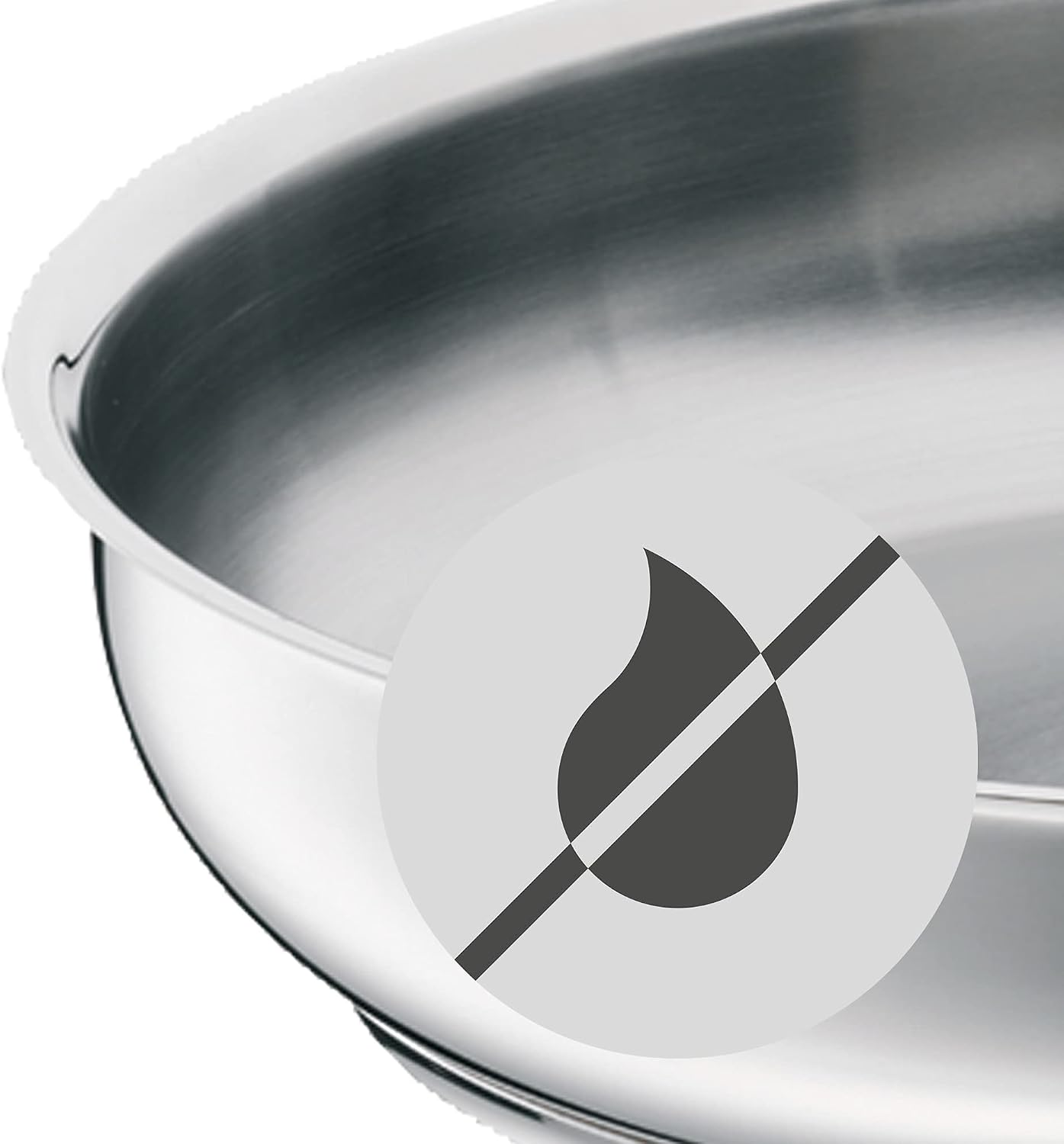 WMF Serving pan uncoated Ø 24cm Profi Made in Germany Pouring Rim Stainless Steel Handle Cromargan Stainless Steel Suitable for Induction Dishwasher-Safe