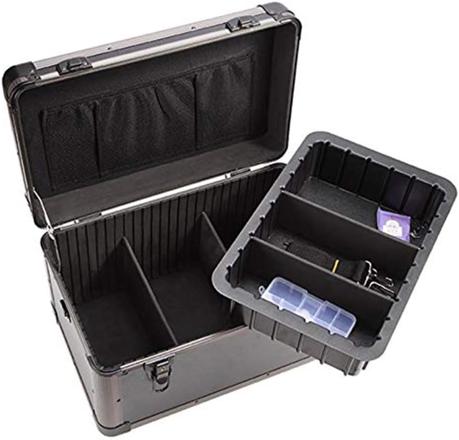 Portable First Aid Box Lockable 2 Layer Case Medicine Storage Aluminum kit Bag Large Adjustable Shoulder Strap
