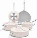 CookinCraze Ceramic Cookware Set, Pots and Pans Set Nonstick with Lid PFAS & PFOA Free, Induction Compatible Oven Safe Up to 500°F Even Heat Distribution, Cream