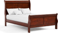 Furniture of America Arabella Traditional Wood Full Bed Frame with Headboard and Footboard, Elegant Sleigh Design Bedframe for Bedroom, Guest Room, Easy Assembly, Box Spring Required, Cherry