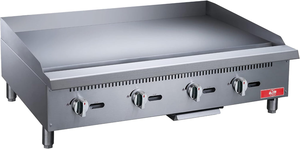 Commercial Countertop Griddle, ETL 48' Flat Top Grill Natural Gas (NG) / Propane, 4 Burners - 120000 BTU
