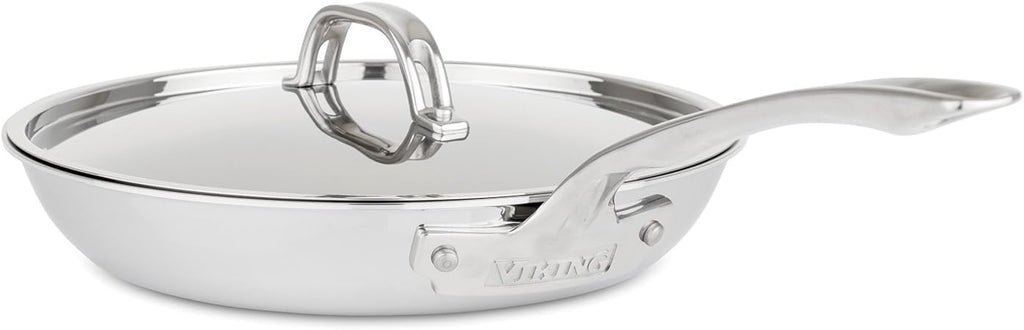 Viking 3-Ply Stainless Steel Nonstick Fry Pan, 10 Inch with Lid