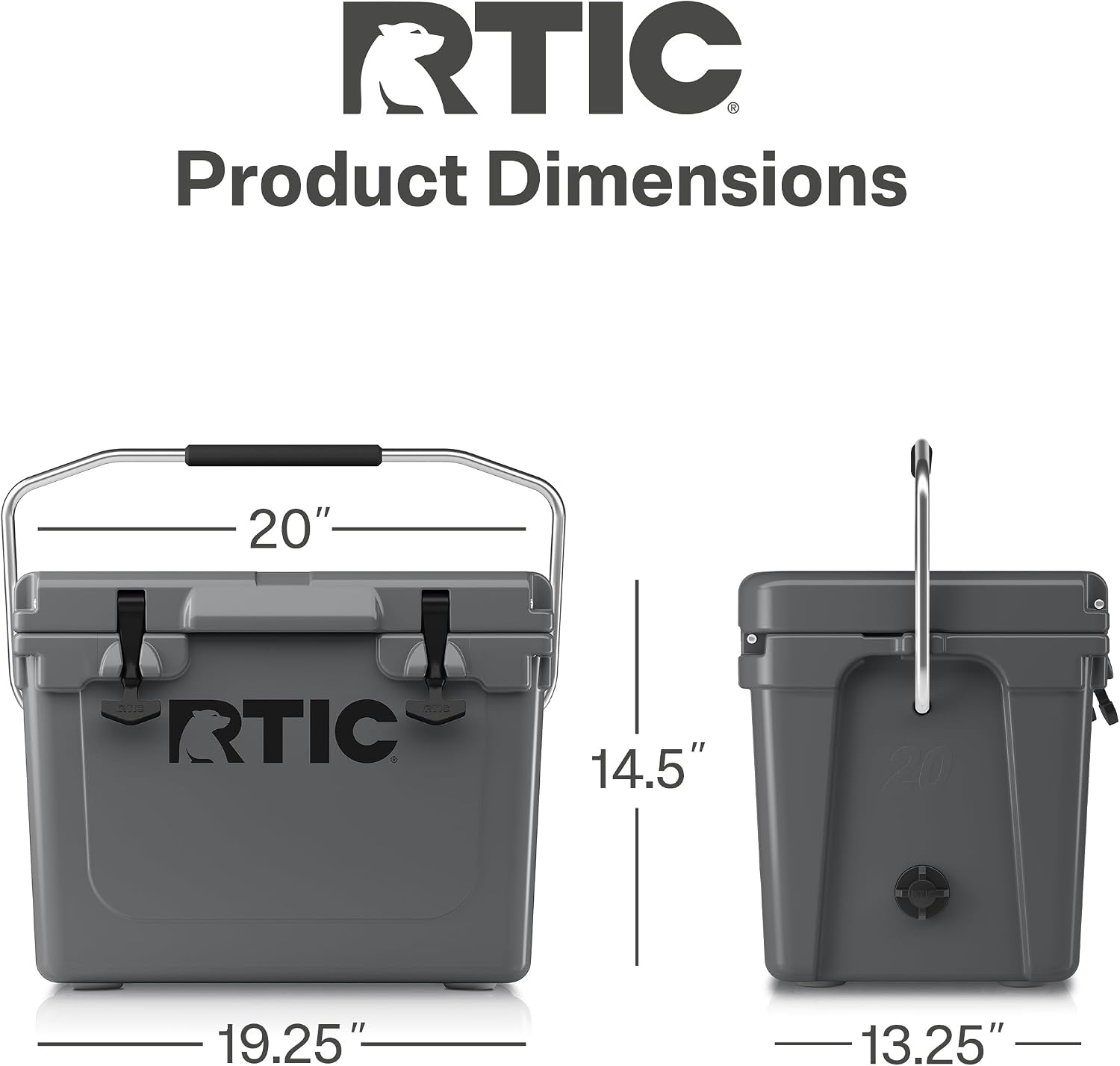 RTIC Ultra-Tough Cooler, Hard Insulated Ice Chest Box for Beach, Drink, Beverage, Camping, Picnic, Fishing, Boat, Barbecue