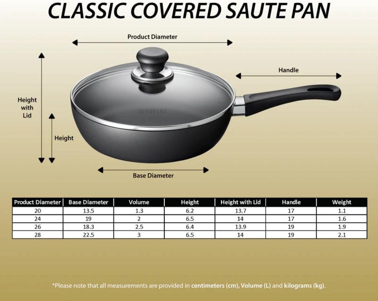 Scanpan Classic 2.75 quarts (10 1/4 inch) Nonstick Saute Pan with Lid – Compatible with Gas and Electric Stovetops, Metal Utensil Safe, Oven Safe to 500°F, Dishwasher Safe