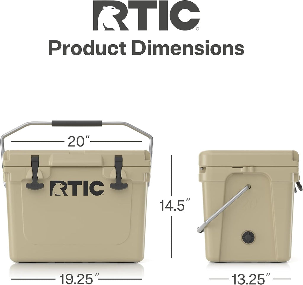 RTIC Ultra-Tough Cooler, Hard Insulated Ice Chest Box for Beach, Drink, Beverage, Camping, Picnic, Fishing, Boat, Barbecue