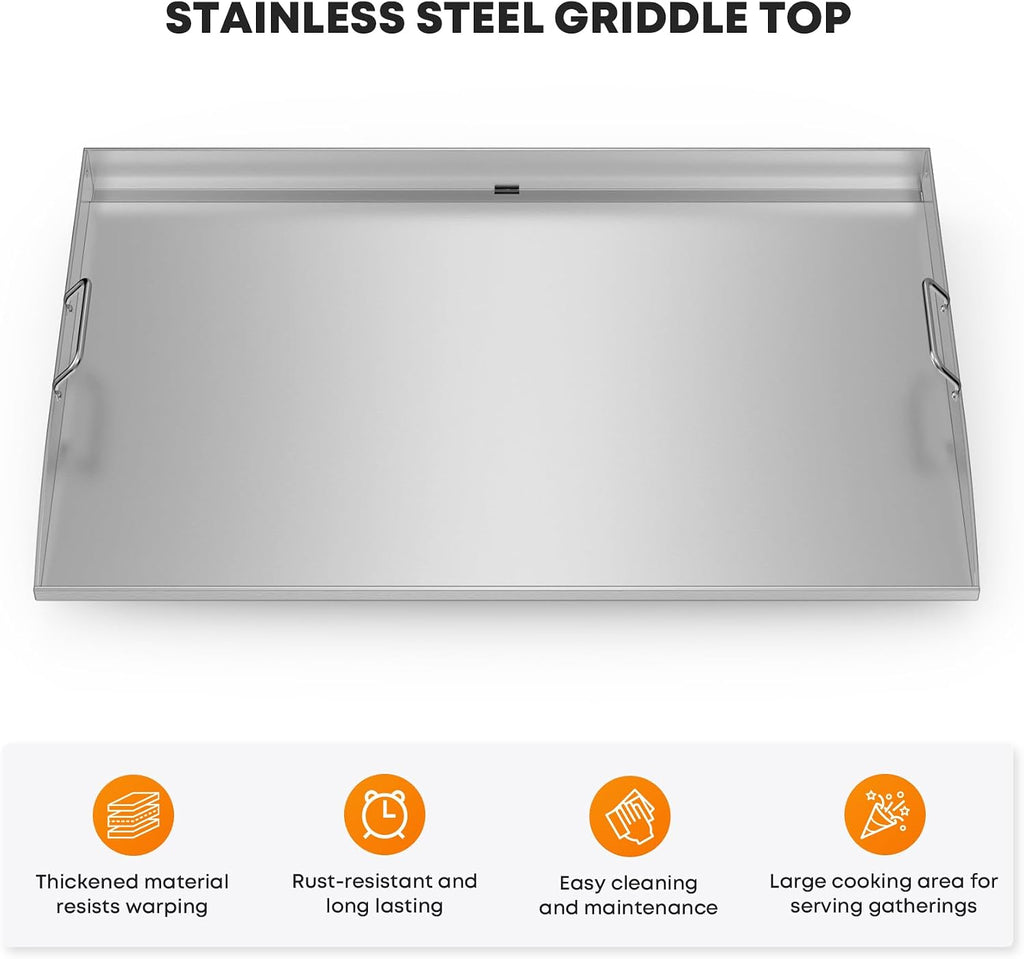 Stanbroil 36 Inch Flat Top Griddle, Stainless Steel Griddle Replacement Top for Blackstone 36' 4 Burner Gas Grill Cooking Station, Griddle Top Replacement with Rear Grease System