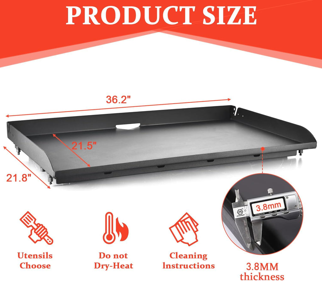 Pre-seasoned 36' Griddle Plate for Blackstone 2267 2310 2322 2309 Iron Forged 36' Omnivore Griddle, Upgraded Replacement Griddle Top for 36 Inch 1554 1560 1803 1818 1820 2210 2212 2266 KT25014 KT25015