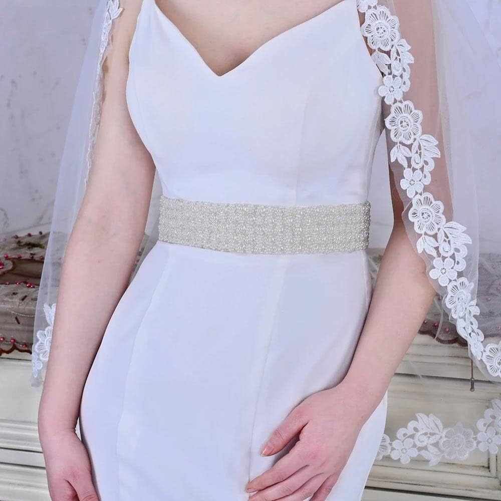 Pearls Bridal Belt for Women Wedding Dresses Sash Bridesmaid Belts Daily Handmade Beads Plus Size