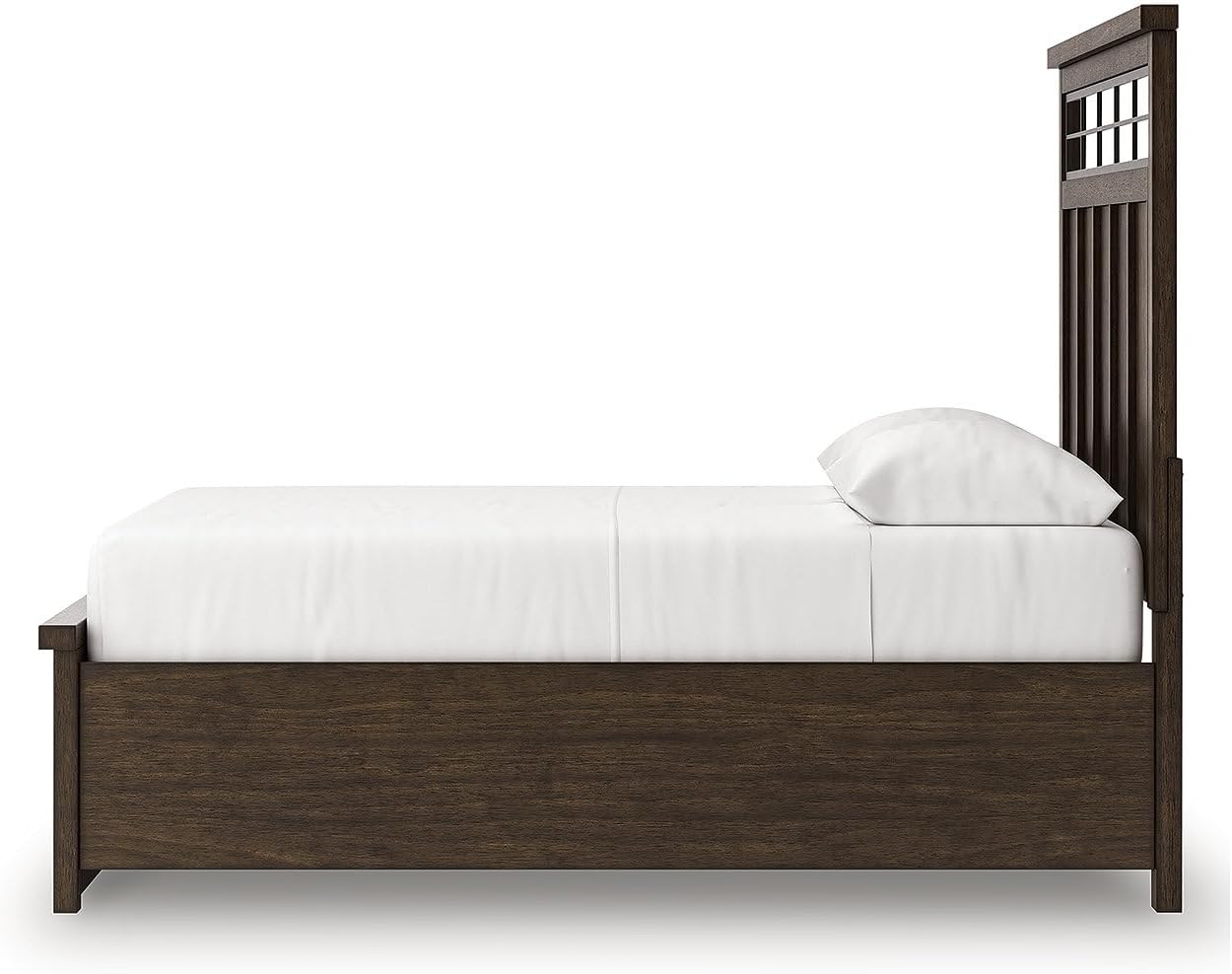 Signature Design by Ashley Taffenbrook Queen Bed Frame with Headboard, 2-Drawer Storage Platform Bed, Hardwood Solids, Mango Wood Veneer, MDF, Rich Brown Finish