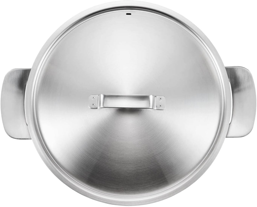 Fiskars Sauté Pan with Lid, Diameter 28 cm, Non-Stick, Suitable for All Cookers, Recycled Stainless Steel, Silver, 1064749