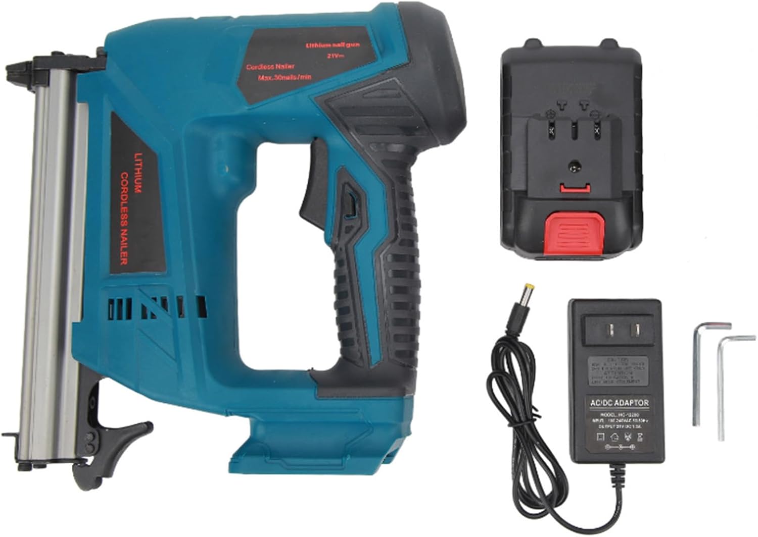 Asixxsix Electric Brad Nailer, Electric Nail Gun/Staple Gun, 100 Nail Capacity, Nail Gun for Trim, Picture Frames, Crafts, Fencing, Carpentry and Woodworking Projects (US Plug 100‑220V)