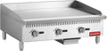 EGGKITPO 36 Inch CSA Certified Commercial Propane/Natural Gas Griddle Manual Controls 90,000 BTU Countertop Flat Top Grill Hot Plate with Independeent Knob 3 Burners Teppanyaki Grill for Restaurant