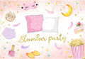 Leyiyi 20x10ft Slumber Party Backdrop Pajama Pillow Fight Photography Background Sleepover Party Backdrop for Girls Pink Pillow Sleepover Slumber Party Spa Makeup Birthday Banner Vinyl Supplies